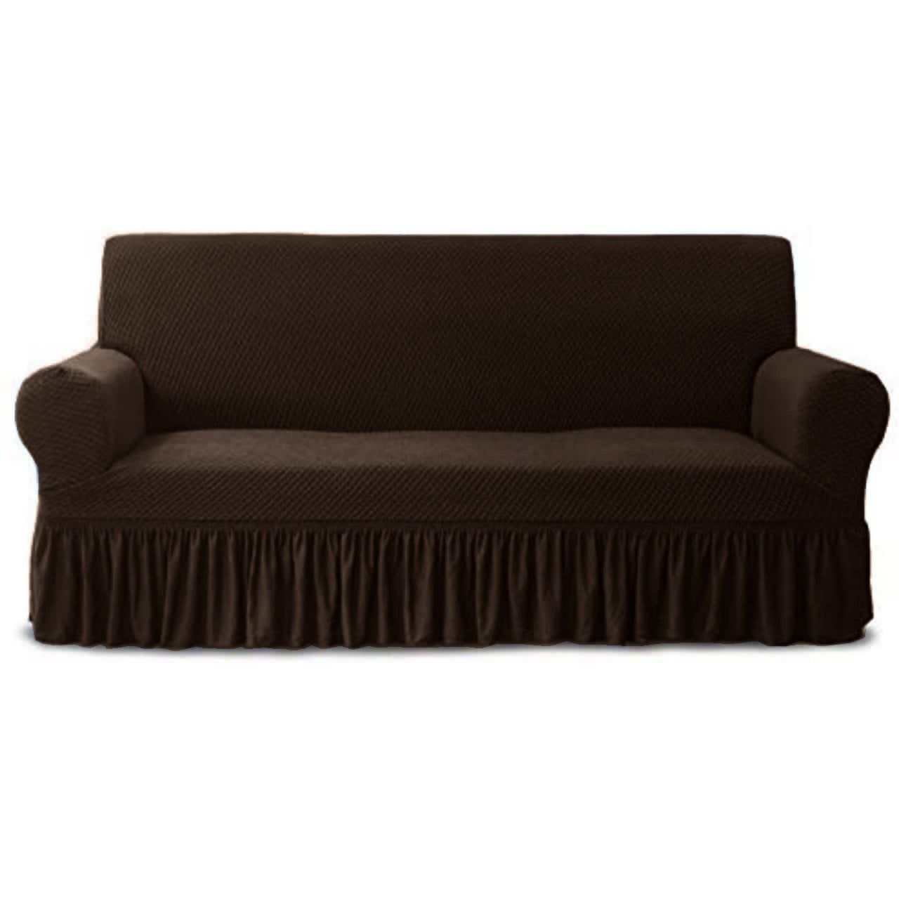 Turkish Frill Sofa Covers - Dark Brown
