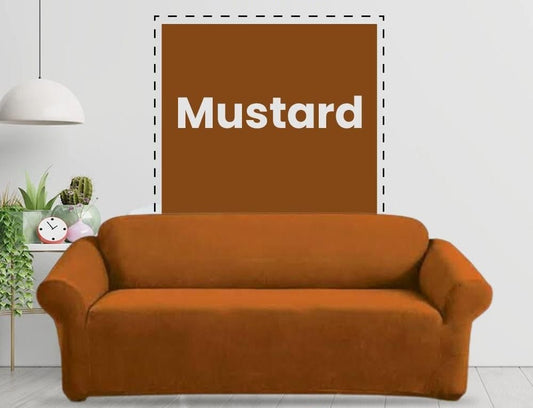 Jersey Sofa Cover Mustard