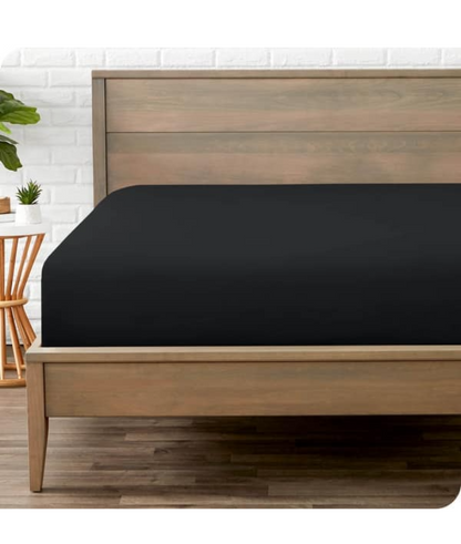Jersey Bed Fitted Sheet Black