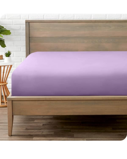 Jersey Bed Fitted Sheet Light Purple
