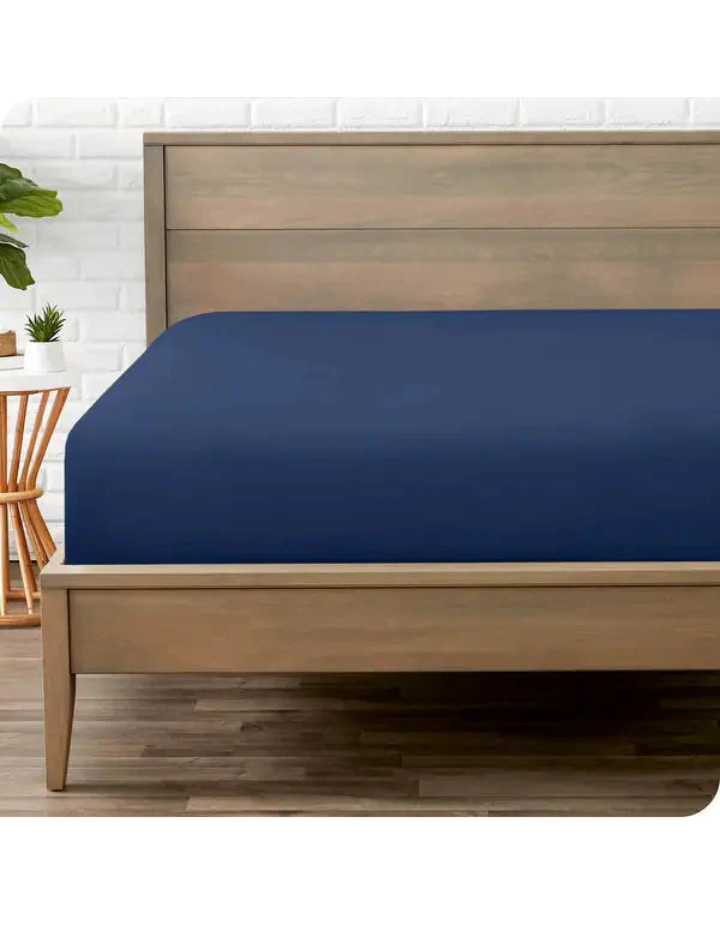 Jersey Bed Fitted Sheet Blue