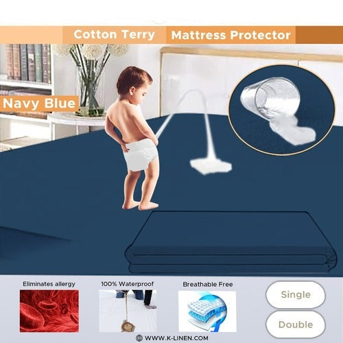 Water Proof Mattress Protector - Navy Blue