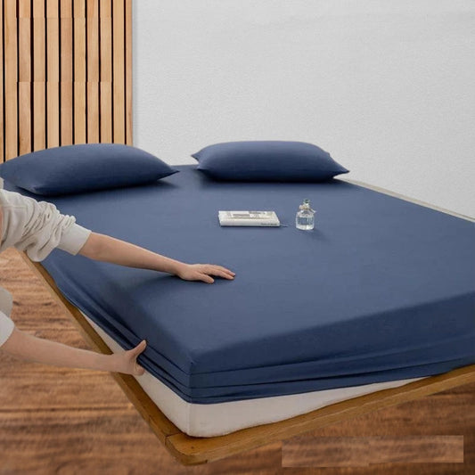 Jersey Bed Fitted Sheet Blue
