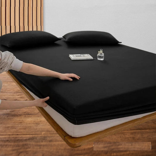 Jersey Bed Fitted Sheet Black