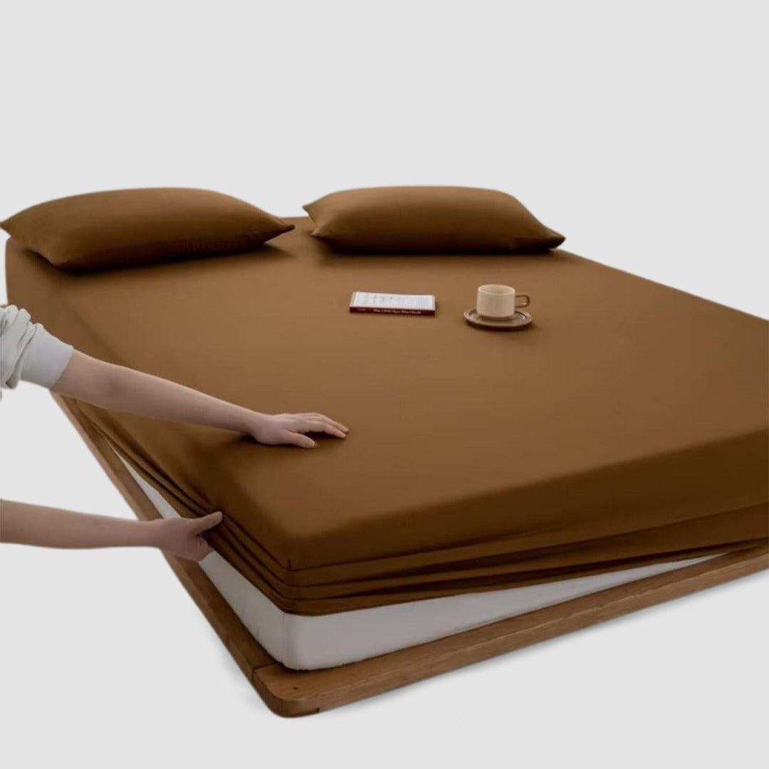 Jersey Bed Fitted Sheet Brown
