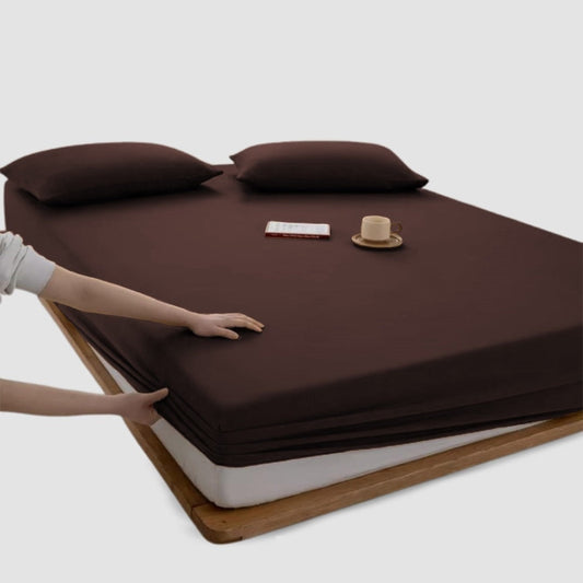 Jersey Bed Fitted Sheet Dark Brown