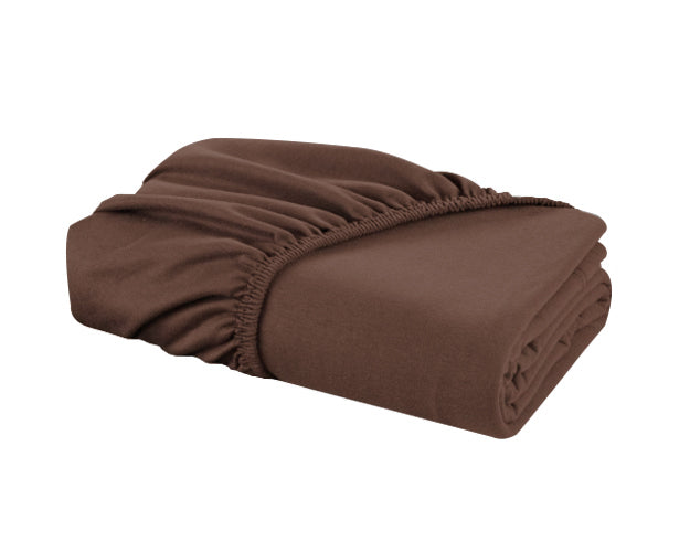 Jersey Bed Fitted Sheet Dark Brown