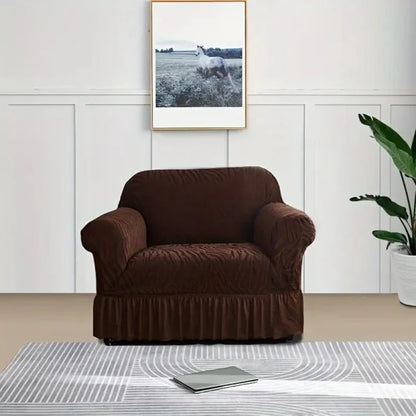 Zebra Velvet Style Sofa Covers - Dark Brown