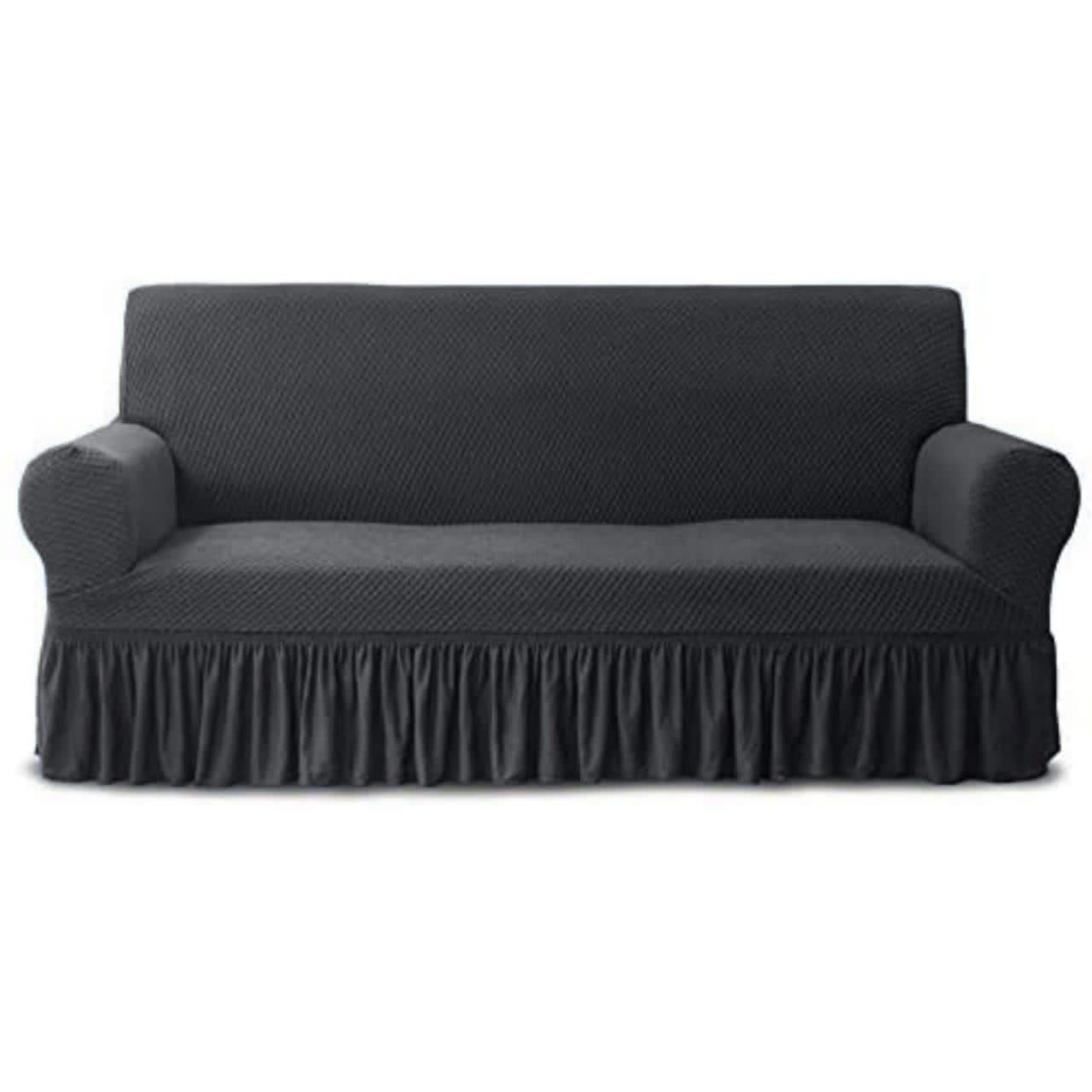 Turkish Frill Sofa Covers - Dark Grey