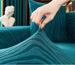 Zebra Velvet Style Sofa Covers - Green
