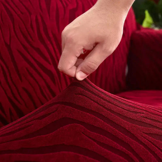Zebra Velvet Style Sofa Covers - Maroon