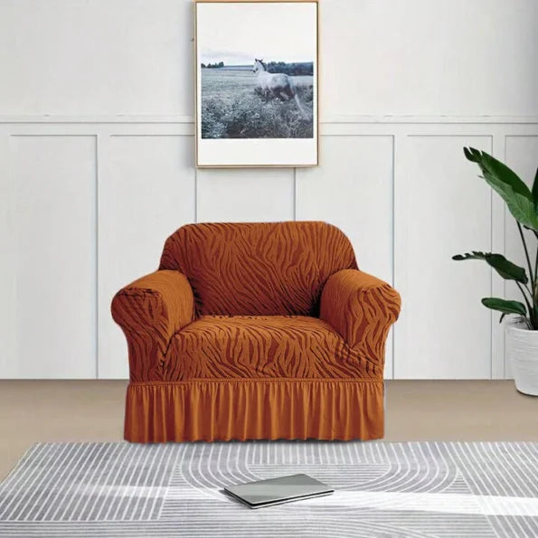 Zebra Velvet Style Sofa Covers - Brown