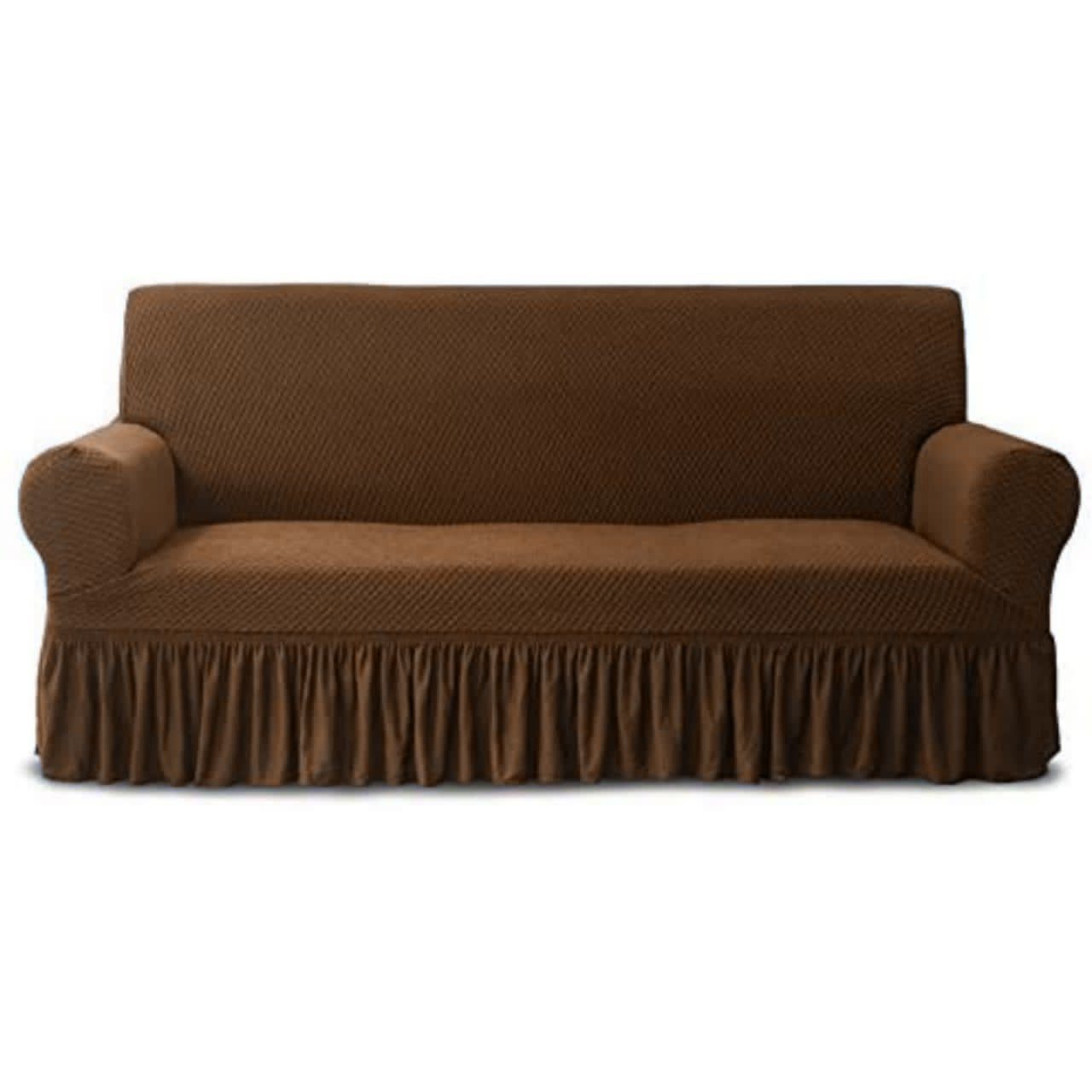 Turkish Frill Sofa Covers - Medium Brown