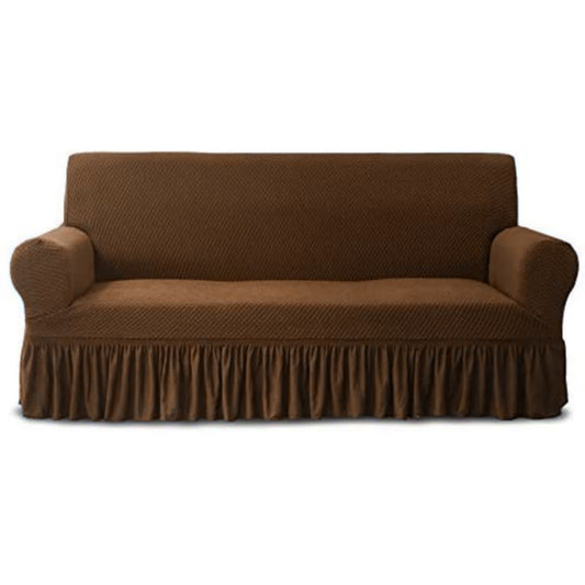 Turkish Frill Sofa Covers - Medium Brown