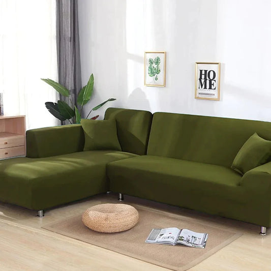 L-Shaped Jersey Sofa Cover - Mehndia